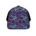 Trippy Dragonfly Pattern Print Black Mesh Trucker Hat