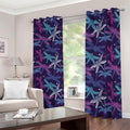 Trippy Dragonfly Pattern Print Dimout Grommet Curtains