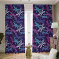 Trippy Dragonfly Pattern Print Dimout Pencil Pleat Curtains