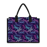 Trippy Dragonfly Pattern Print Canvas Tote Bag