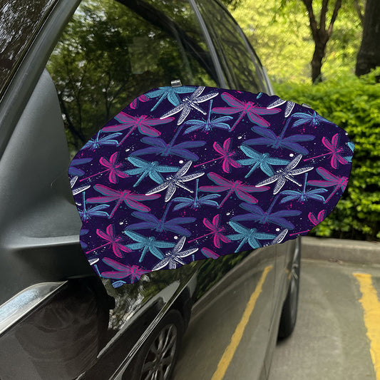Trippy Dragonfly Pattern Print Car Side Mirror Covers