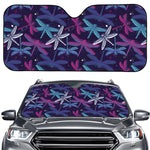 Trippy Dragonfly Pattern Print Car Windshield Sun Shade