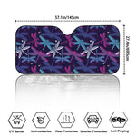 Trippy Dragonfly Pattern Print Car Windshield Sun Shade