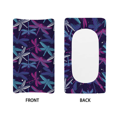 Trippy Dragonfly Pattern Print Changing Pad Cover