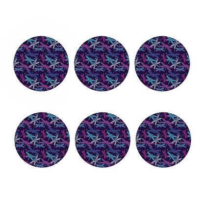 Trippy Dragonfly Pattern Print Coaster Set