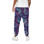 Trippy Dragonfly Pattern Print Cotton Pants
