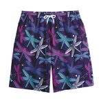 Trippy Dragonfly Pattern Print Cotton Shorts