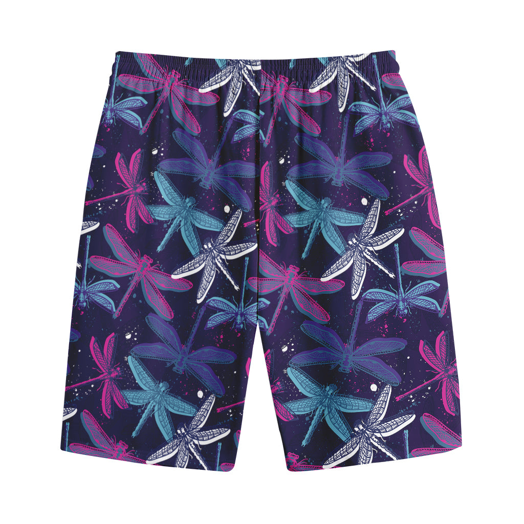 Trippy Dragonfly Pattern Print Cotton Shorts