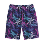 Trippy Dragonfly Pattern Print Cotton Shorts