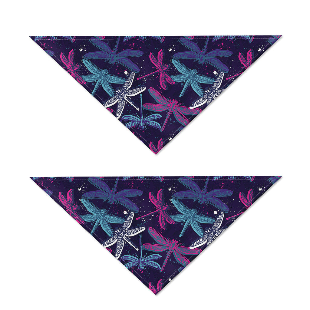 Trippy Dragonfly Pattern Print Dog Bandana