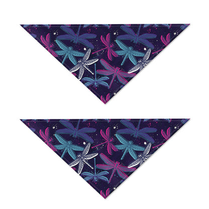 Trippy Dragonfly Pattern Print Dog Bandana
