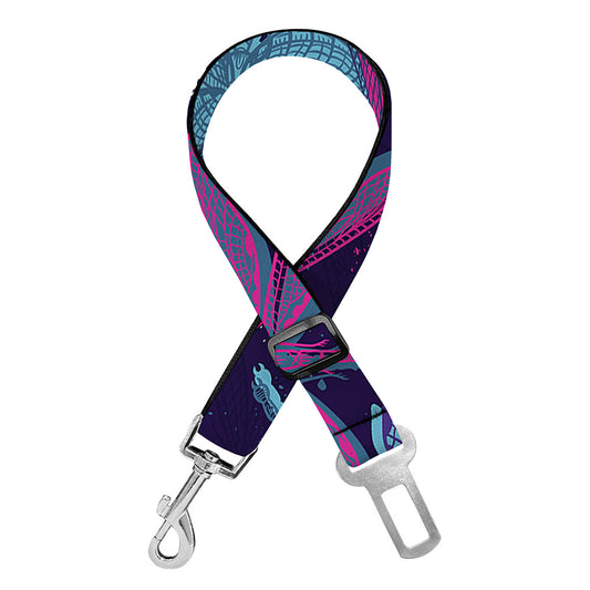 Trippy Dragonfly Pattern Print Dog Seat Belt