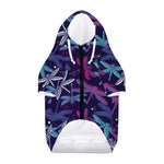 Trippy Dragonfly Pattern Print Dog Zip Up Hoodie