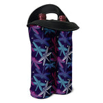 Trippy Dragonfly Pattern Print Double Neoprene Wine Tote