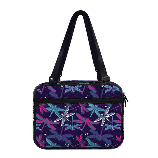 Trippy Dragonfly Pattern Print Double Strap Bible Bag