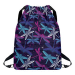 Trippy Dragonfly Pattern Print Drawstring Backpack