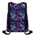 Trippy Dragonfly Pattern Print Drawstring Backpack