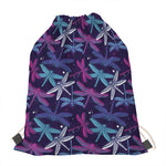 Trippy Dragonfly Pattern Print Drawstring Bag