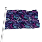 Trippy Dragonfly Pattern Print Flag