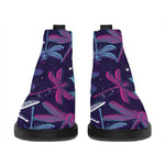 Trippy Dragonfly Pattern Print Flat Ankle Boots