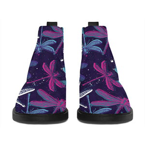 Trippy Dragonfly Pattern Print Flat Ankle Boots