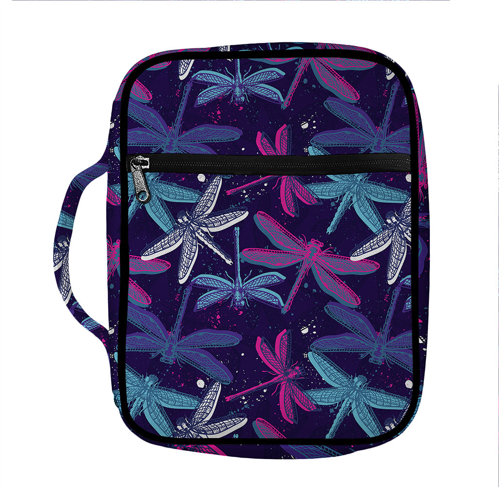 Trippy Dragonfly Pattern Print Front Pocket Bible Bag