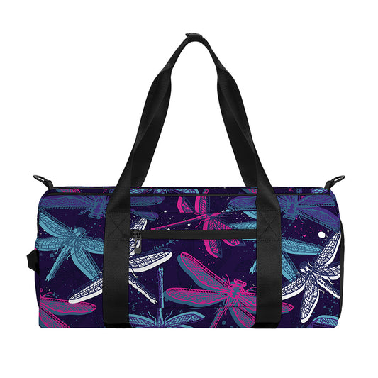 Trippy Dragonfly Pattern Print Gym Bag