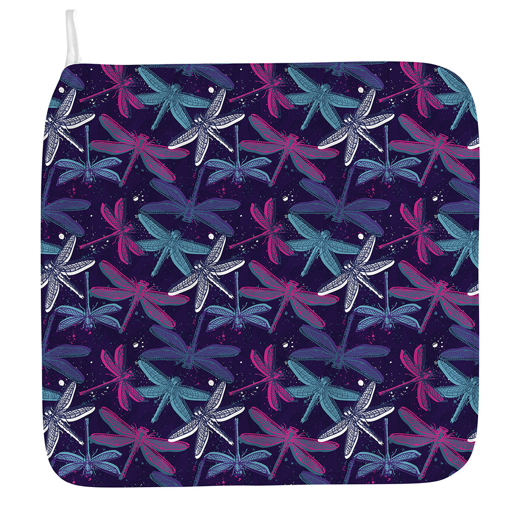 Trippy Dragonfly Pattern Print Hand Towel