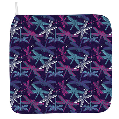 Trippy Dragonfly Pattern Print Hand Towel