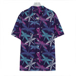 Trippy Dragonfly Pattern Print Hawaiian Shirt