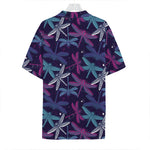 Trippy Dragonfly Pattern Print Hawaiian Shirt