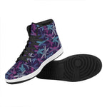 Trippy Dragonfly Pattern Print High Top Leather Sneakers