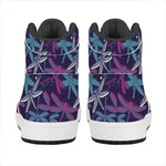 Trippy Dragonfly Pattern Print High Top Leather Sneakers