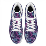 Trippy Dragonfly Pattern Print High Top Leather Sneakers