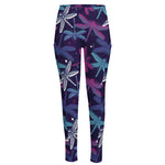 Trippy Dragonfly Pattern Print High-Waisted Pocket Leggings