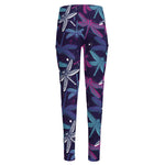 Trippy Dragonfly Pattern Print High-Waisted Pocket Leggings