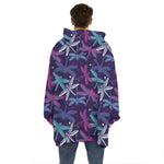 Trippy Dragonfly Pattern Print Hoodie Blanket