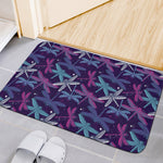 Trippy Dragonfly Pattern Print Indoor Door Mat