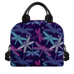 Trippy Dragonfly Pattern Print Insulated Lunch Bag