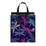 Trippy Dragonfly Pattern Print Insulated Lunch Tote