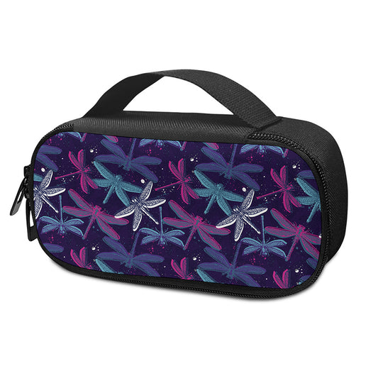 Trippy Dragonfly Pattern Print Insulin Cooler Travel Case