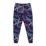 Trippy Dragonfly Pattern Print Jogger Pants
