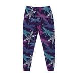 Trippy Dragonfly Pattern Print Jogger Pants