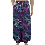 Trippy Dragonfly Pattern Print Lantern Pants