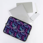 Trippy Dragonfly Pattern Print Laptop Sleeve