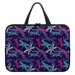 Trippy Dragonfly Pattern Print Laptop Sleeve With Handle