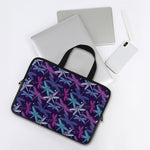 Trippy Dragonfly Pattern Print Laptop Sleeve With Handle