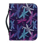 Trippy Dragonfly Pattern Print Leather Bible Cover
