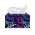 Trippy Dragonfly Pattern Print Leather Tissue Box Cover