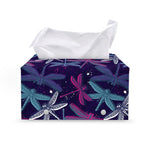 Trippy Dragonfly Pattern Print Leather Tissue Box Cover